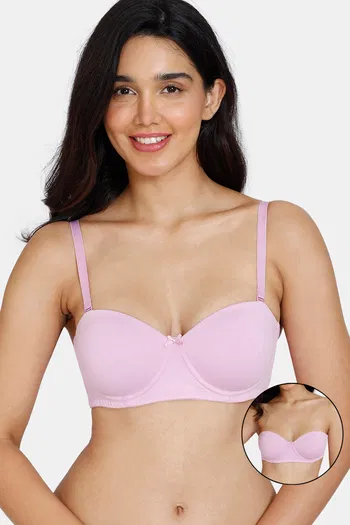 Buy Zivame Padded Wired 3/4Th Coverage Multiway Bra - Violet Tulle